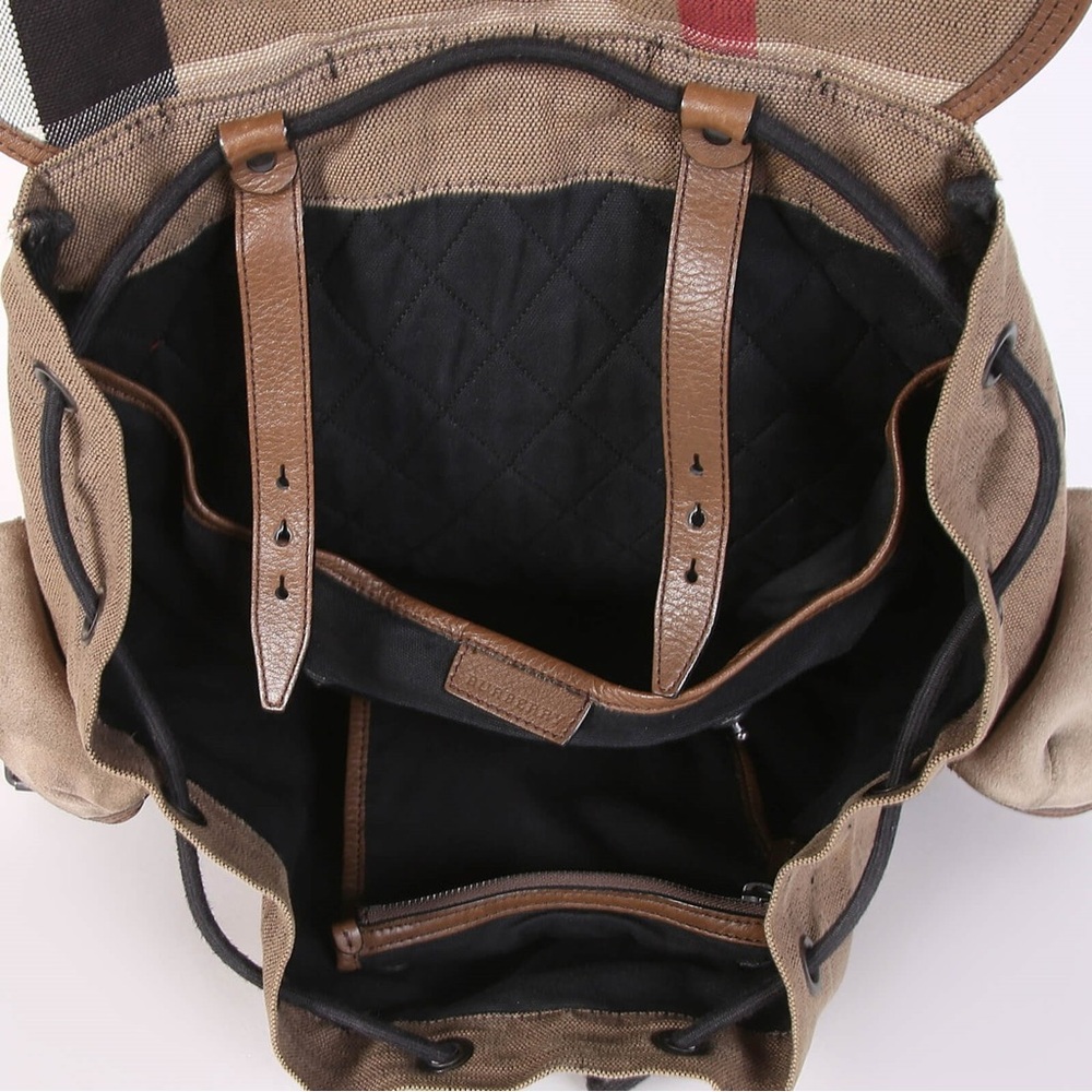 Burberry -Classic Brown Canvas Backpack - Picture 3 of 16